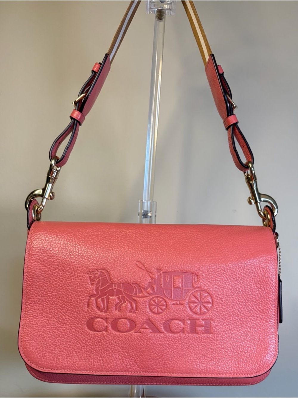Coach Jess Messenger Pink Pebble Leather Crossbody 72703 - Picture 17 of 17